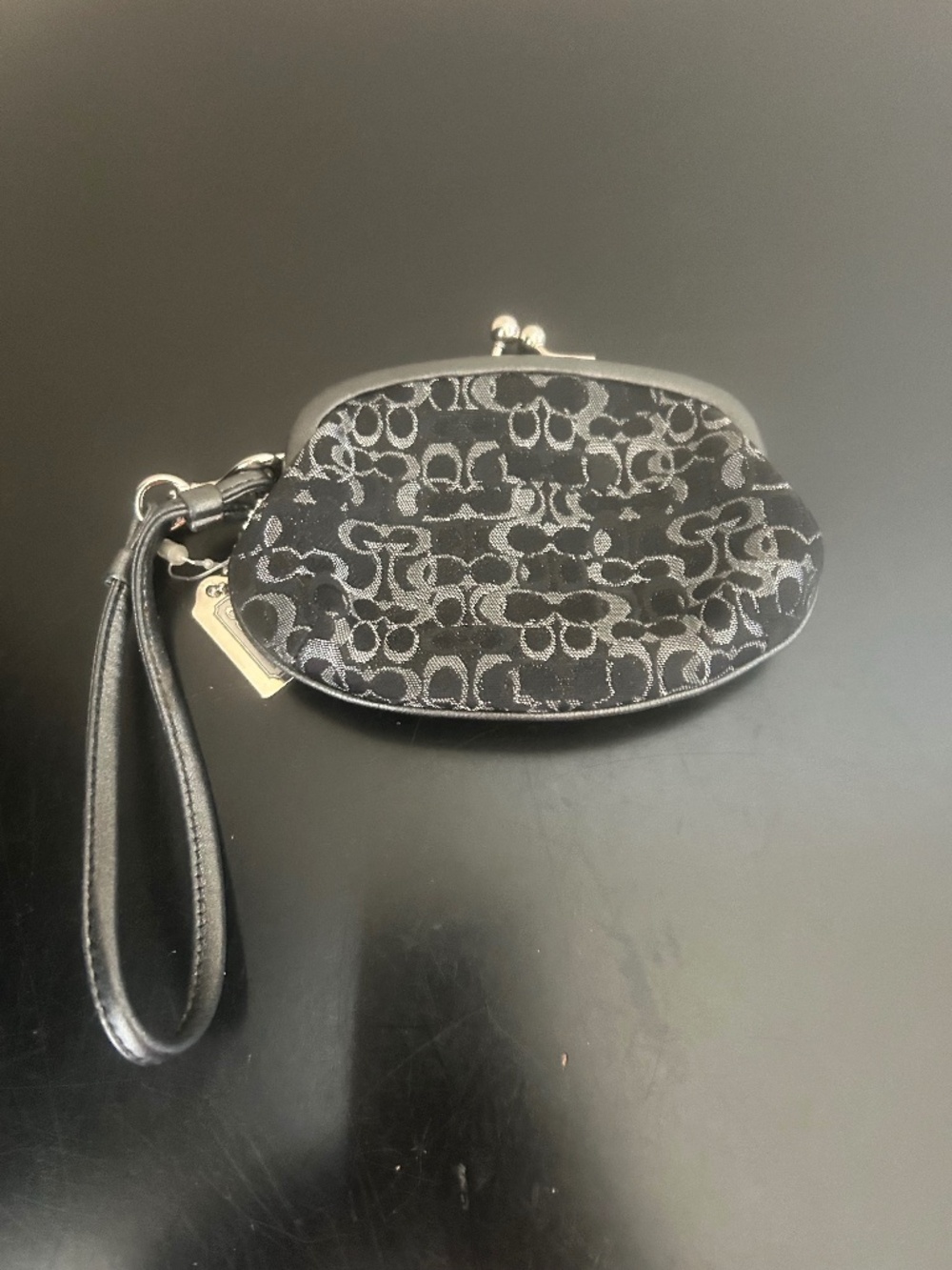 Coach Optic Signature Lurex Kisslock Pouch. Vintage.